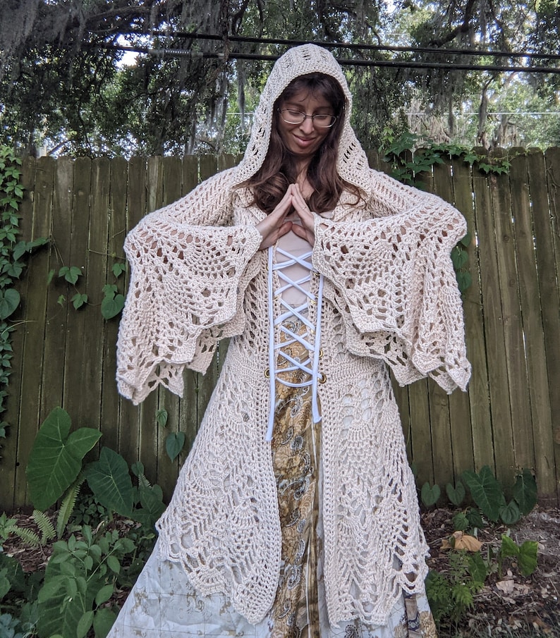 Pattern: Fairy Queen Coat / Wrap Dress or Cardigan / Bridal / Pineapple crochet / PDF download image 6