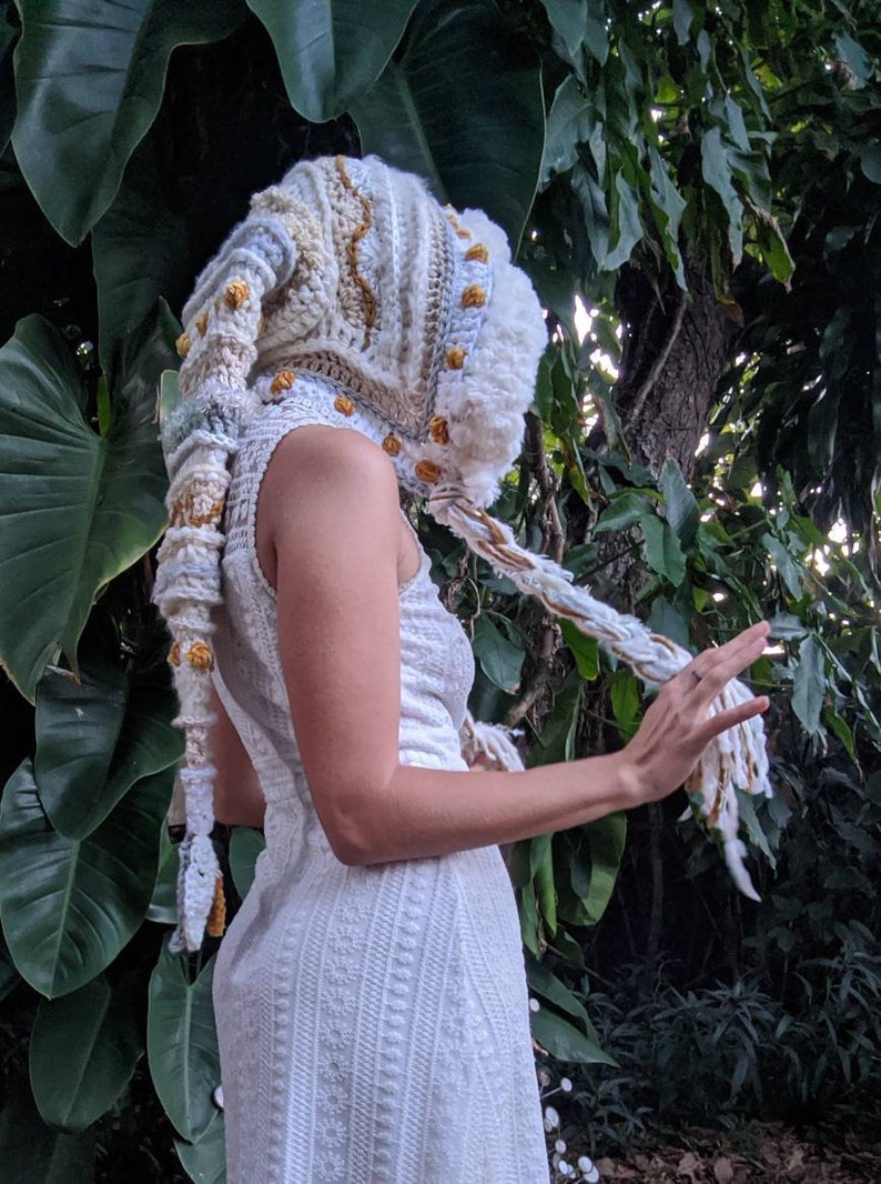 PATTERN Fae Elf Hood / Long pointed hood / Freeform crochet Etsy
