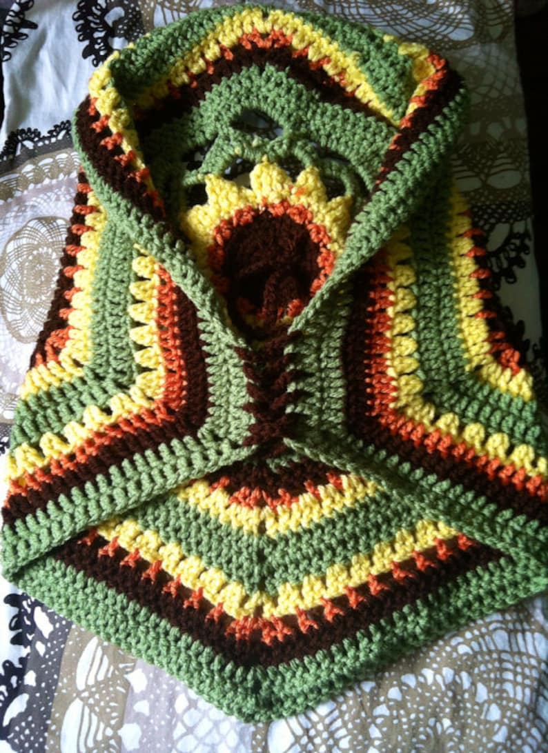 PATTERN: Sunflower Mandala Crochet Vest / Circle vest / PDF download image 4