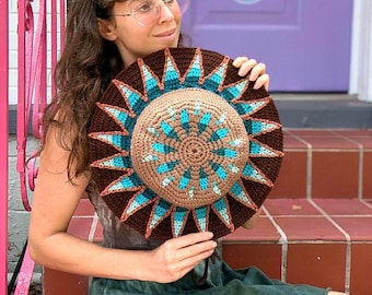 Pattern Bundle: Sunburst Mosaic and Flower Forager Sunhat / Crochet wide brimmed sunhat / PDF download