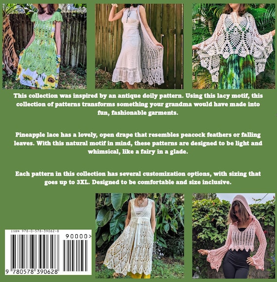 fairy pineapple dress crochet pattern Crochet dress PATTERN with pineapple motifs and asymmetric hem