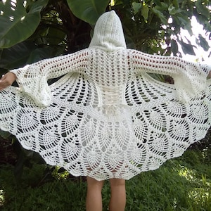 Pattern: Fairy Queen Coat / Crochet Coat Duster Cardigan / Fantasy Bridal