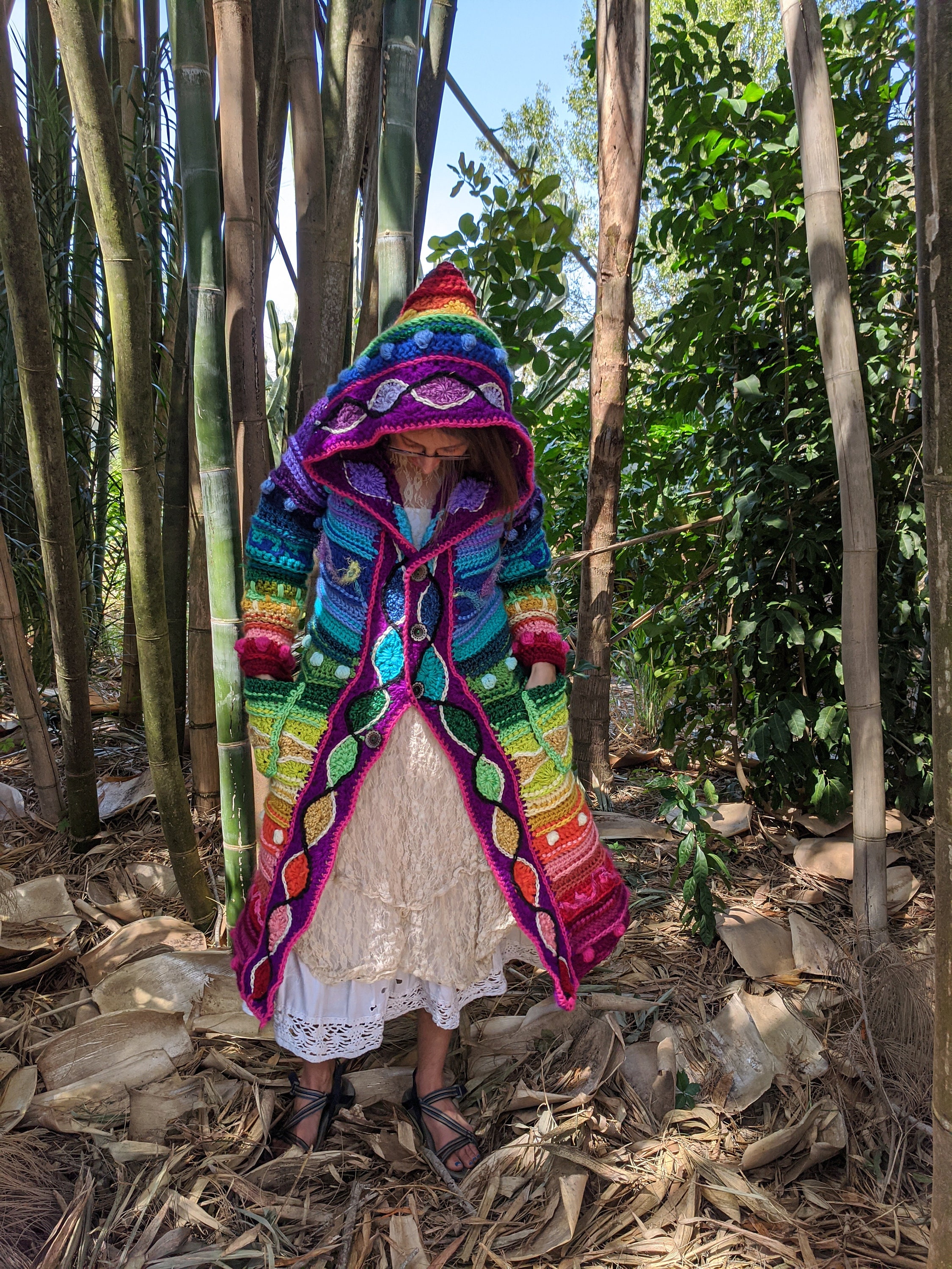 Pattern: Technicolor Dream Coat / Freeform Style Crochet / PDF