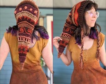 Pattern: Fable Beanie / Long pixie tail / Pointed Fairy hat / Crochet PDF Instructions