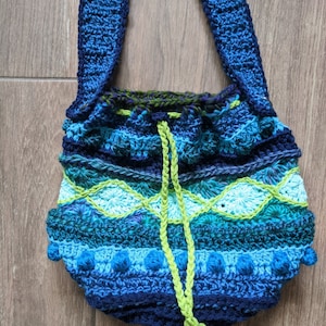 Pattern: Elemental Drawstring Bag / Crochet Tote Backpack Sling Bag ...