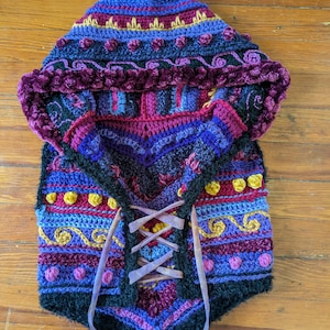 PATTERN: Fae Pixie Vest / Crochet Hooded Vest / PDF download