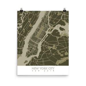 New York City Karte Print - Wald