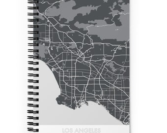 Los Angeles Spiral Notebook (Dotted Paper) - Charcoal Gray / Bullet Journal / Minimalist Notebook