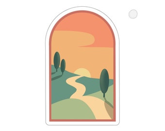 Tuscan Sunset Sticker - Waterproof Vinyl Sticker