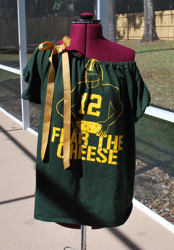 off the shoulder green bay packers shirt