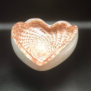 Absolutely Gorgeous Copper Encased White Handblown Murano Style Bowl