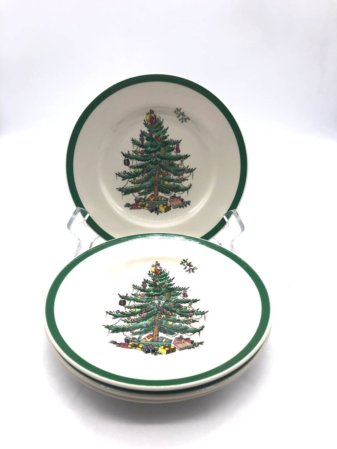 Four Spode Christmas Bread and Butter Plates Made in Etsy