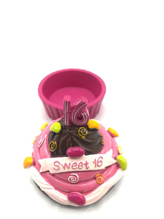 Super Cute Sweet 16 Pink Cupcake Trinket Box Perf… - image 4