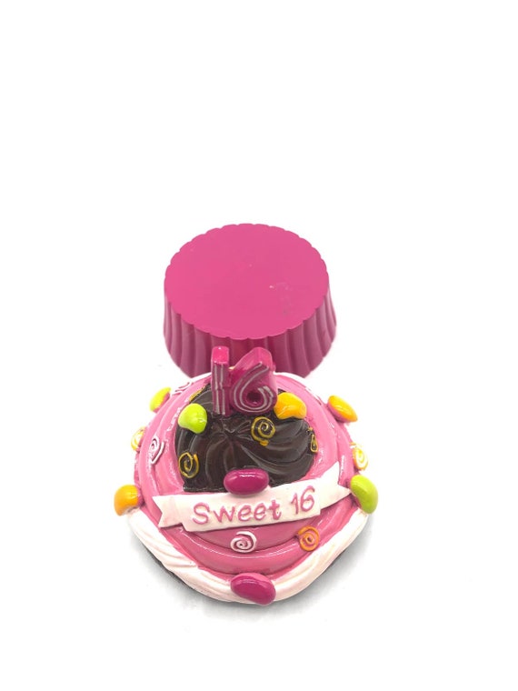 Super Cute Sweet 16 Pink Cupcake Trinket Box Perf… - image 5