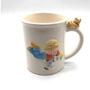 Super Cute Little Greetings Holly Hobbie Cup With Kitten on Handle