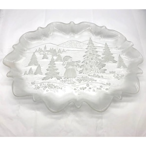 Mikasa Holiday Frosted Ruffled Server