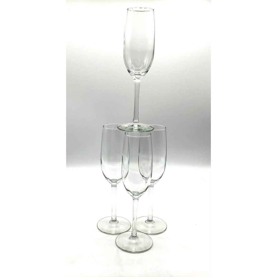 4 Beautiful Libbey Everglass Champagne Glasses Etsy