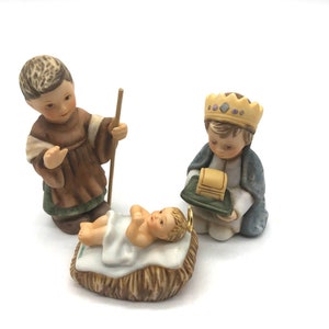 Three Very Collectible Goebel Navitity Scene Pieces Wiseman, Baby Jesus, Shepherd