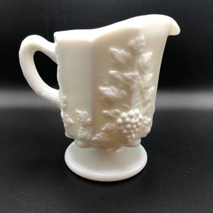 Gorgeous Large Westmorland Milk Glass Grape Harvest Creamer