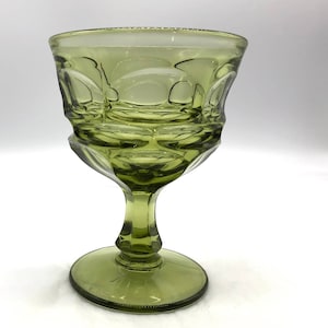 Beautiful Fostoria Green Argus Sherbet / Champagne Goblet