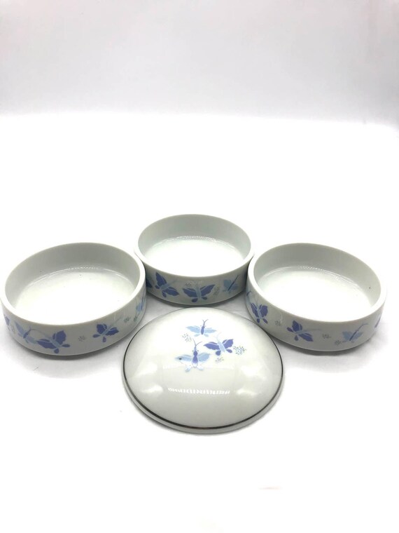 Gorgeous Three Compartment Stackable Butterfly Tr… - image 6