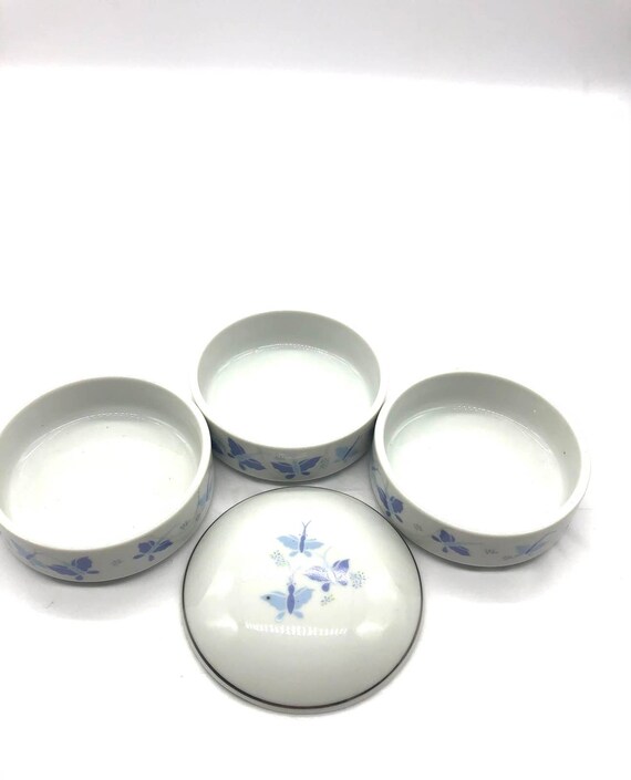 Gorgeous Three Compartment Stackable Butterfly Tr… - image 4