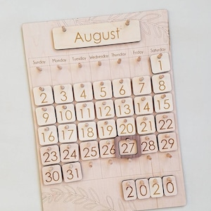 DIGITALE kommerzielle hölzerne Ewiger Kalender-Svg-Laser-Datei, einfache DIY-Anfänger Glowforge Laser-Schnitt-Maschinendateien, pädagogische Schule-Svgs