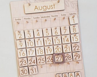 DIGITAL Commercial Wooden Perpetual Calendar Svg Laser File, Easy DIY Beginner Glowforge Laser Cut Machine Files, Educational School Svgs