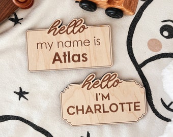 DIGITAL Birth Announcement Sign SVG Laser Cut File, Baby Name Sign Newborn Photo Prop Laser Cutting File, 2 Designs Baby Name Signs File