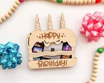 DIGITAL Happy Birthday Cake Giftcard Holder SVG Laser File, Commercial Friendly Gift Card Holder Svg Glowforge Laser Cut Files