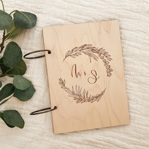 DIGITALE aanpasbare bloemen krans bruiloft Card Keeper SVG laser gesneden bestand, commercieel gebruik gegraveerde houten kaart houder cadeau Glowforge bestand