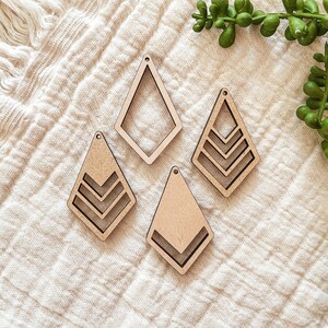DIGITAL Diamond Macrame Drop Earrings SVG File Bundle 1, Boho Diamond Earrings Svg Laser File, Glowforge Earring Files, Cricut Earring Files