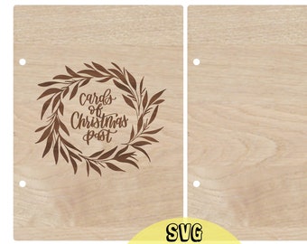 DIGITAL Cards of Christmas Past Card Keeper SVG Laser File, Wooden Card Keeper SVG, Hand Lettered Christmas Card Holder Svg Glowforge File