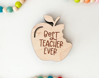 Digital Teacher Appreciation Apple Gift Card Holder SVG, Best Teacher Ever Gift Laser Cutting Files, Laser Ready Teacher Files