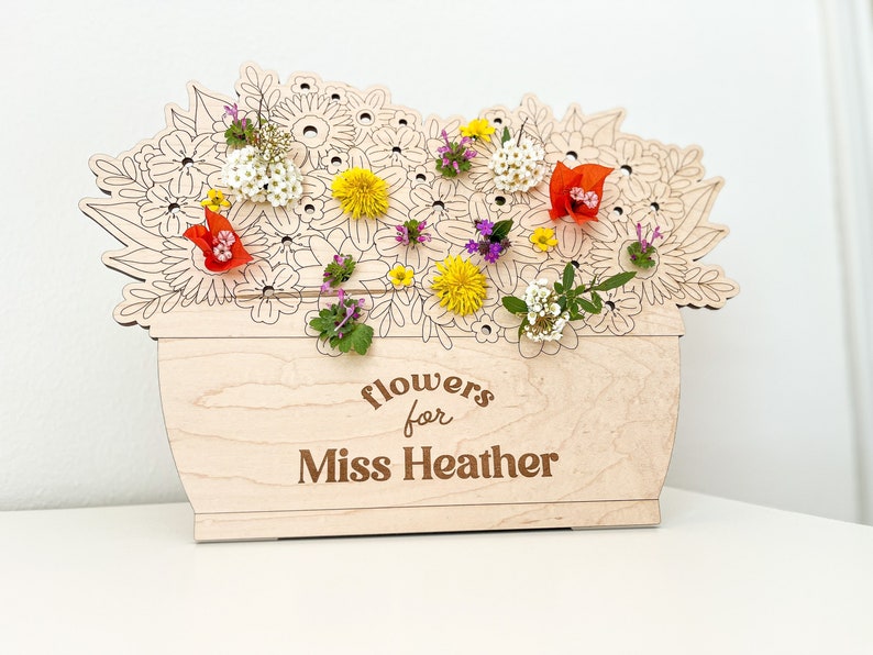 DIGITAL Teacher Flower Holder With Stand SVG Glowforge Laser Cut File ...