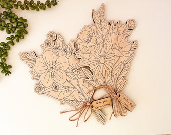 DIGITAL 2 Scored Flower Bouquets SVG Laser Cut File, Mother's Day Gift Glowforge Laser-Ready Files for Mom, Grandma, Aunt