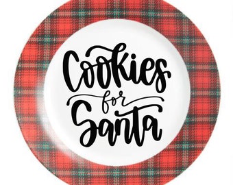 Cookies for Santa SVG PNG PDF, Christmas Santa Plate Tray Svg, Christmas Cooies Tray Diy Svg