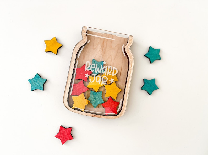 DIGITAL Class Stars Reward Jar SVG Glowforge Laser Cut File, Kids Star Jar Classroom Homeschool Reward Mason Jar Laser Machine Files image 4