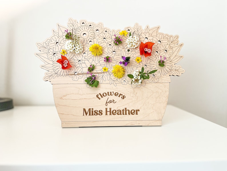 DIGITAL Teacher Flower Holder With Stand SVG Glowforge Laser Cut File ...