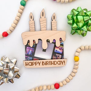 Porta-cartão de presente de bolo de feliz aniversário DIGITAL SVG arquivo de corte pronto para laser, uso comercial Glowforge ideias para presentes de aniversário