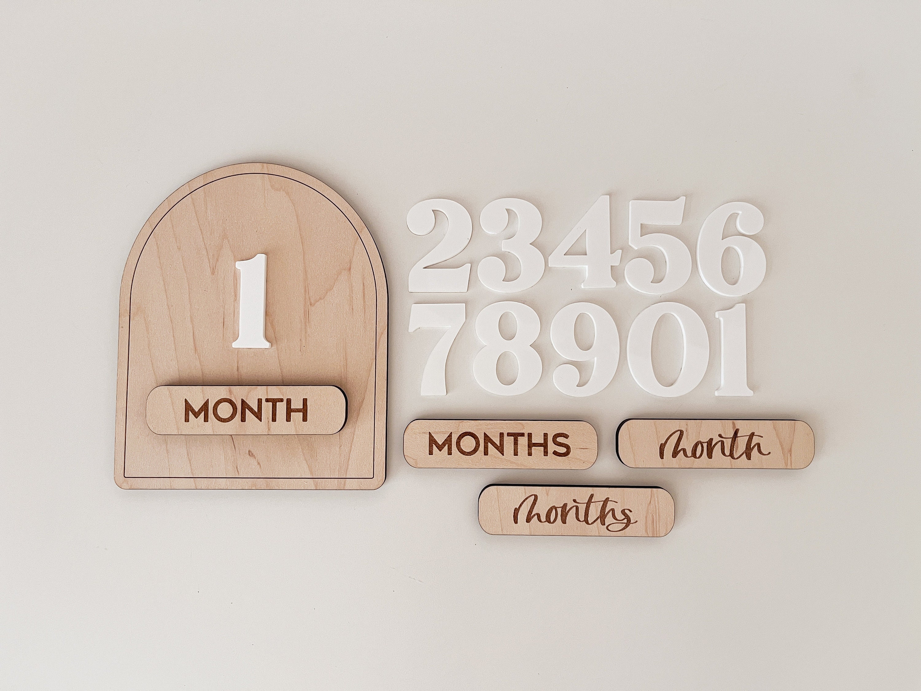DIGITAL Interchangeable Monthly Milestone Markers SVG Laser Cut File ...