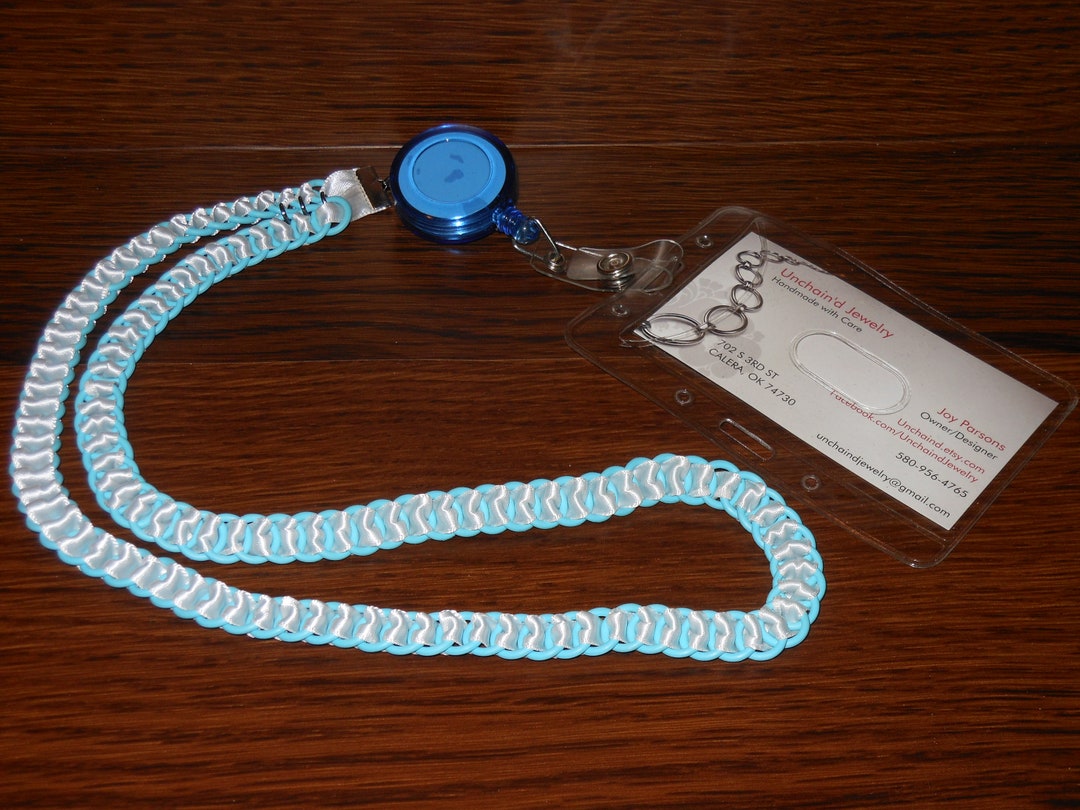 Stretchy Chainmail on White Ribbon Lanyard - Etsy