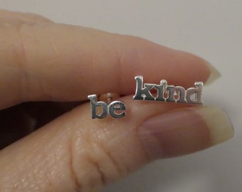 Be Kind Earrings - Silver Earrings - Stud Earrings - Gifts for her - Word Jewellery - Expression Earrings - Dainty Earrings