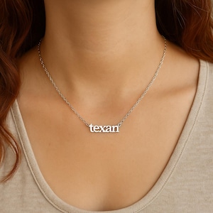 Texan Sterling Silver Necklace - Handmade Gifts for Women - Birthday Gift Idea - Christmas Gift - Southern Jewellery University