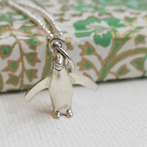 Sterling Silver Penguin Pendant Necklace 18 inches - Handmade Gifts for Women - Mother's Day Gift Idea - Friendship Gifts - Birthday Gift