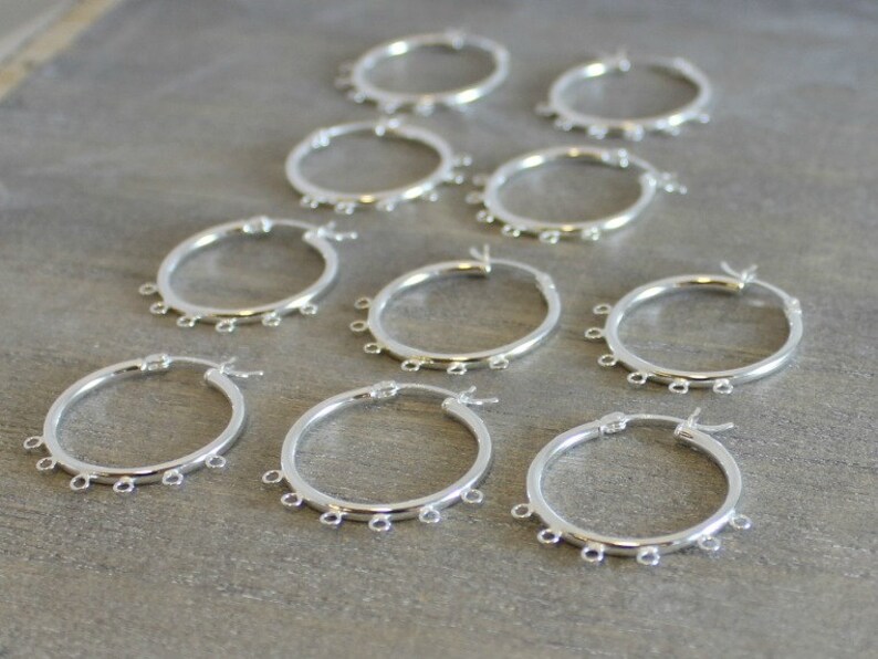 6 Loop Chandelier Hoop Earrings in Sterling Silver Silver Etsy