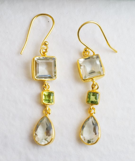Amethyst Earrings Teardrop Shape Gold-plated Sterling Silver Amethyst Earrings Teardrop Shape Gold-plated Sterling Silver
