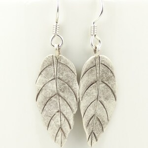 Hill Tribe Silver Long Leaf Earrings