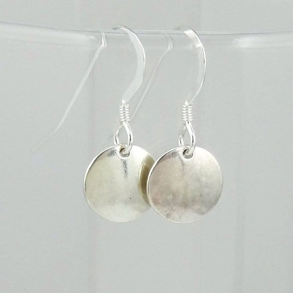 Sterling Silver Simple Mini Disk Earrings