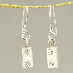 Hill Tribe Silver Stamped Rectangle Earrings